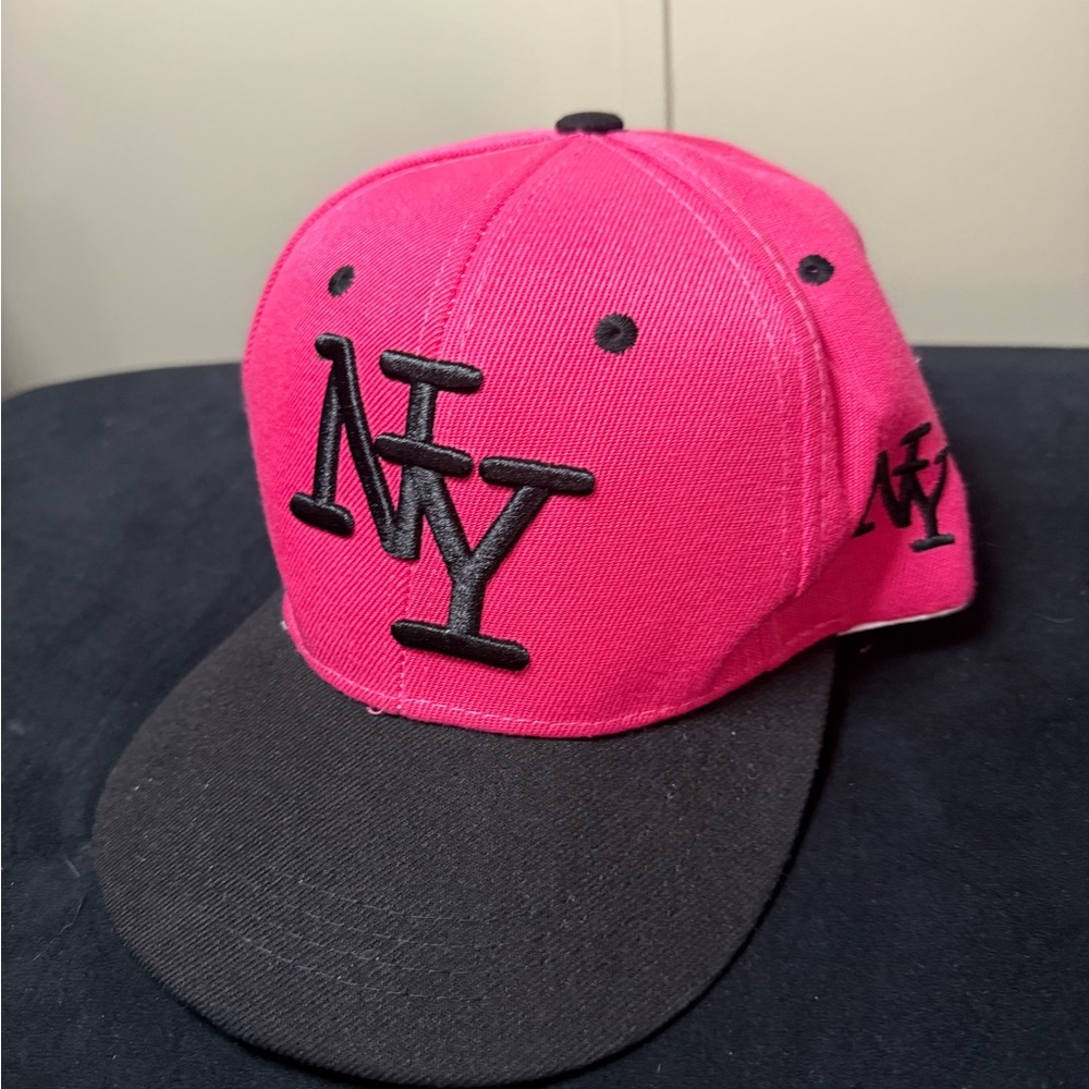 Pink and Black New York Cap/Hat - NEW NEVER WORN
